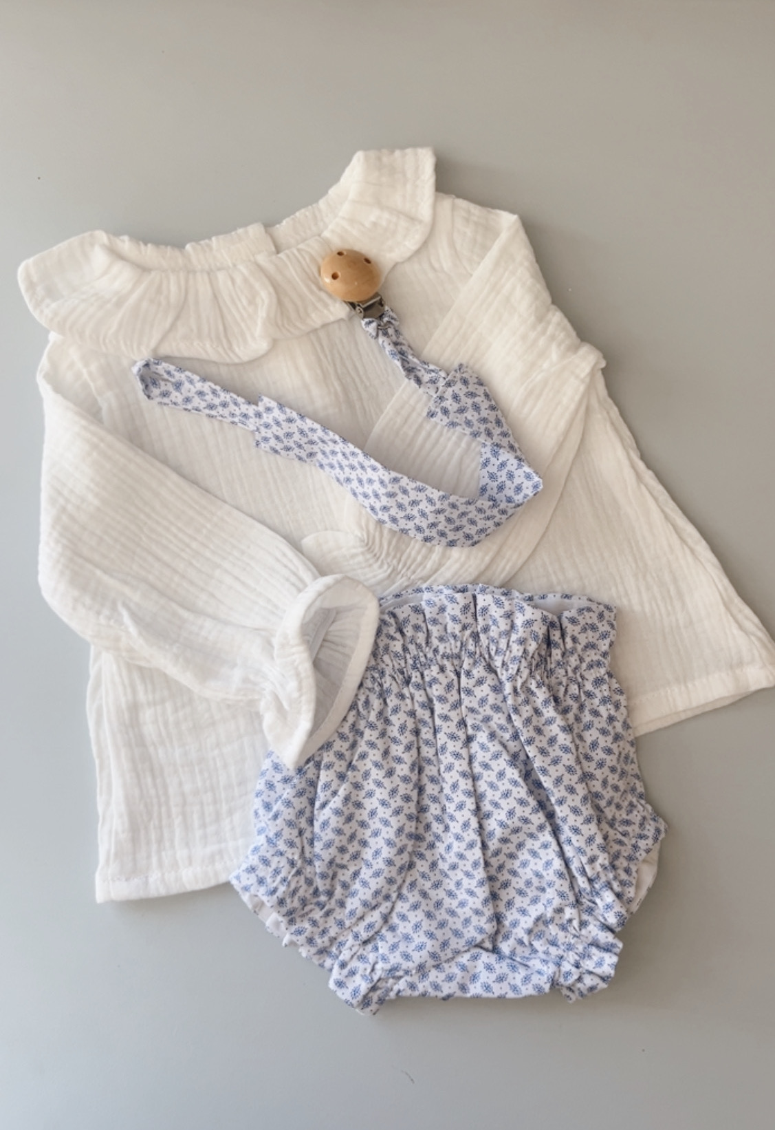 Conjunto hojitas azules 3/6M